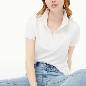 J. Crew White Piqué Polo Shirt Size XL